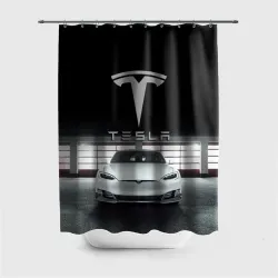 Штора 3D для ванной Tesla