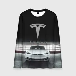 Мужской лонгслив 3D Tesla
