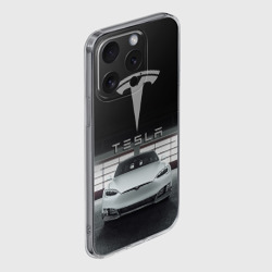 Чехол для iPhone 15 Pro Max силиконовый с защитой камеры Tesla - фото 2