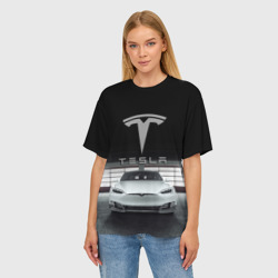 Женская футболка oversize 3D Tesla - фото 2