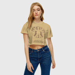 Женская футболка Crop-top 3D Гомер Да Винчи - фото 2