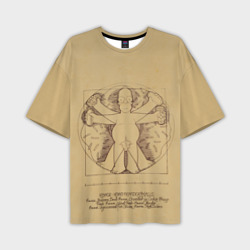 Мужская футболка oversize 3D Гомер Да Винчи