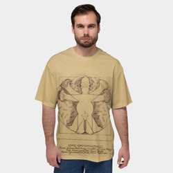 Мужская футболка oversize 3D Гомер Да Винчи - фото 2