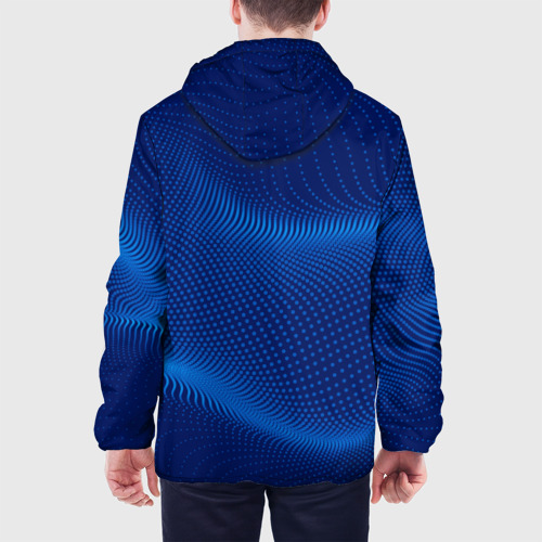 Мужская куртка 3D Синие волны, цвет 3D печать - фото 5