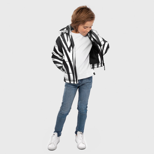 Зимняя куртка для мальчиков 3D Зебра принт, цвет черный - фото 5