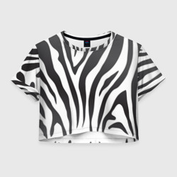 Женская футболка Crop-top 3D Зебра принт