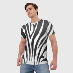 Мужская футболка 3D Зебра принт - фото 2
