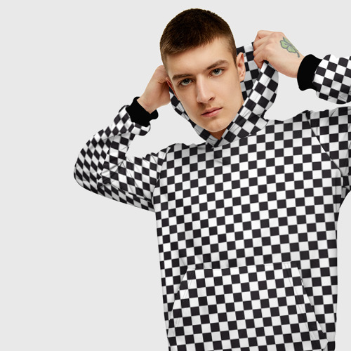 Мужская толстовка 3D Checkerboard, цвет черный - фото 5