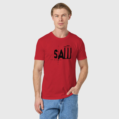 Мужская футболка хлопок Пила лого, цвет красный - фото 3