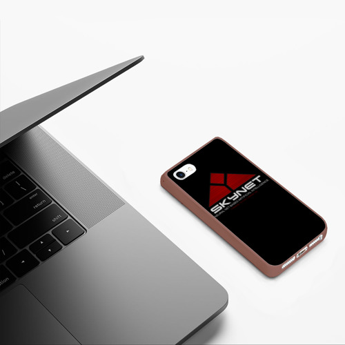Чехол для iPhone 5/5S матовый Skynet, цвет коричневый - фото 5