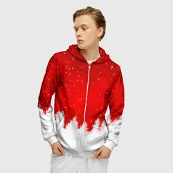 Мужская толстовка 3D на молнии Christmas pattern - фото 2