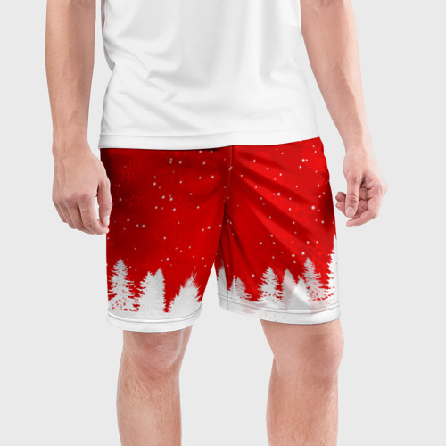 Мужские шорты спортивные Christmas pattern, цвет 3D печать - фото 3