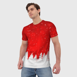 Мужская футболка 3D Christmas pattern - фото 2