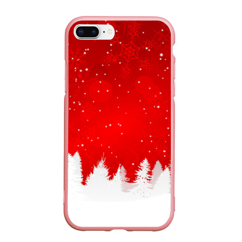 Чехол для iPhone 7Plus/8 Plus матовый Christmas pattern, цвет баблгам