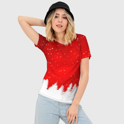 Женская футболка 3D Slim Christmas pattern - фото 2