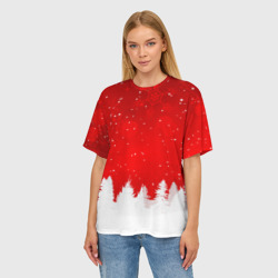 Женская футболка oversize 3D Christmas pattern - фото 2