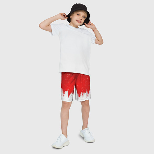 Детские спортивные шорты 3D с принтом Christmas, фото на моделе #1