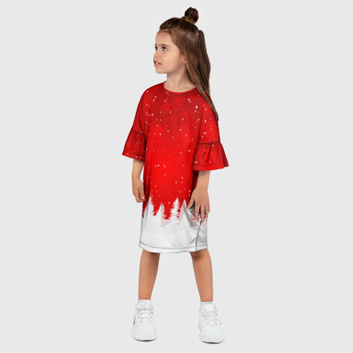 Детское платье 3D Christmas pattern, цвет 3D печать - фото 3