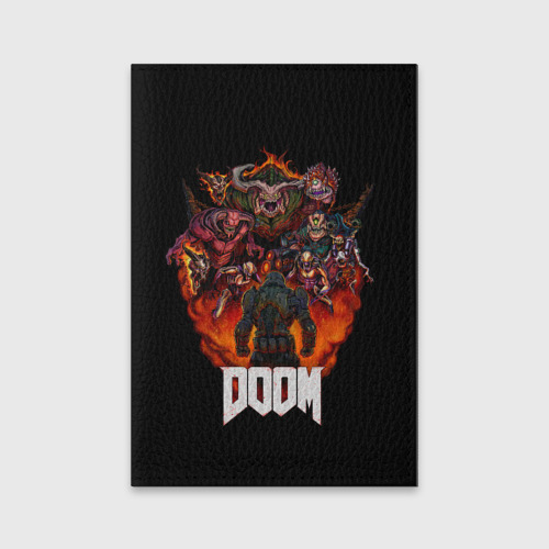 Обложка для паспорта матовая кожа Doom, цвет красный