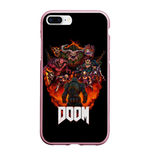 Чехол для iPhone 7Plus/8 Plus матовый Doom, цвет розовый