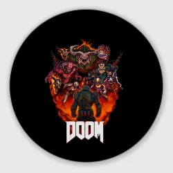 Круглый коврик для мышки Doom