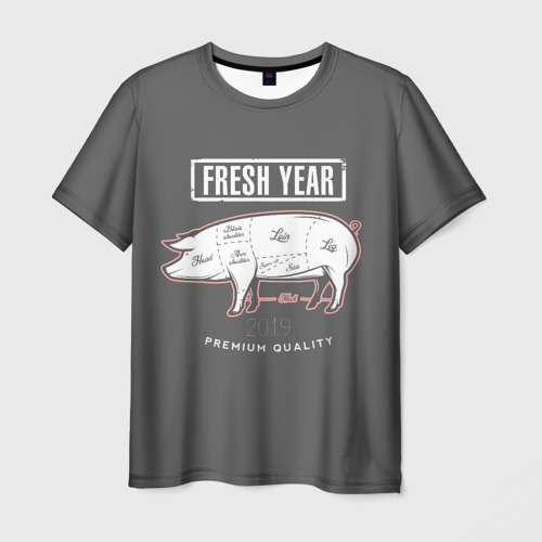 Мужская футболка 3D Fresh Year 2019, цвет 3D печать