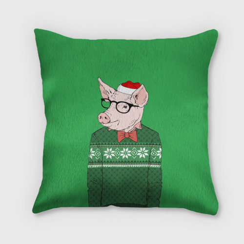 Подушка 3D New Year Hipster Pig