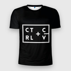 Мужская футболка 3D Slim Ctrl-c,Ctrl-v Программирование