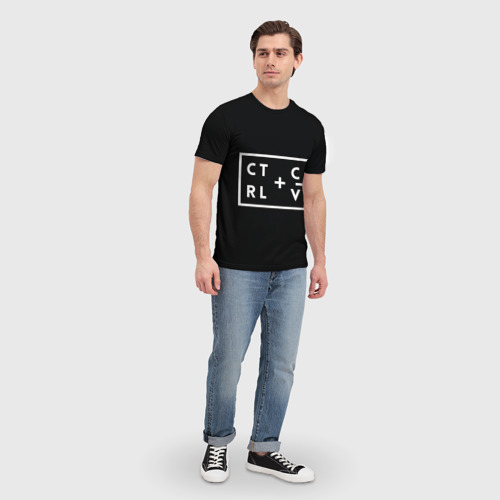 Мужская футболка 3D с принтом Ctrl-c,Ctrl-v Программирование, вид сбоку #3