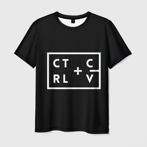 Мужская футболка 3D с принтом Ctrl-c,Ctrl-v Программирование, вид спереди #2