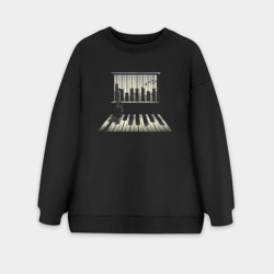Женский свитшот oversize без начеса хлопок Город музыки 