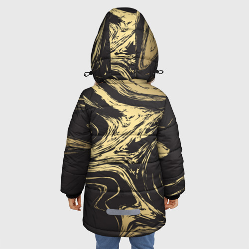 Зимняя куртка для девочек 3D Золотые реки, цвет черный - фото 4