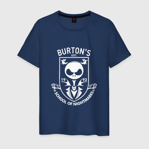 Мужская футболка хлопок Burton's School Of Nightmares, цвет темно-синий