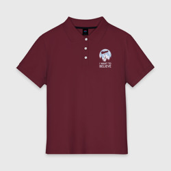Женское поло хлопок I Want To Believe - Делориан Назад в будущее