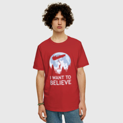 Мужская футболка хлопок Oversize I Want To Believe - фото 2
