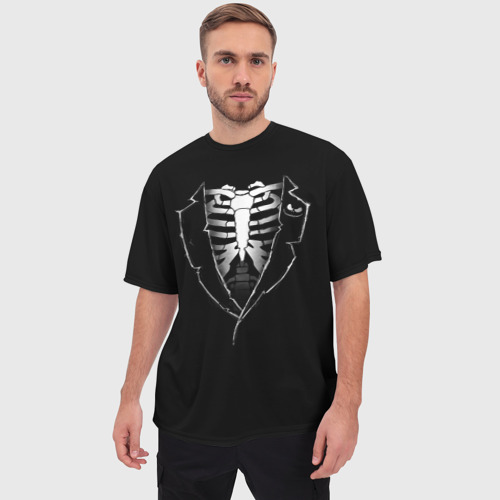 Мужская футболка oversize 3D Скелет, цвет 3D печать - фото 3