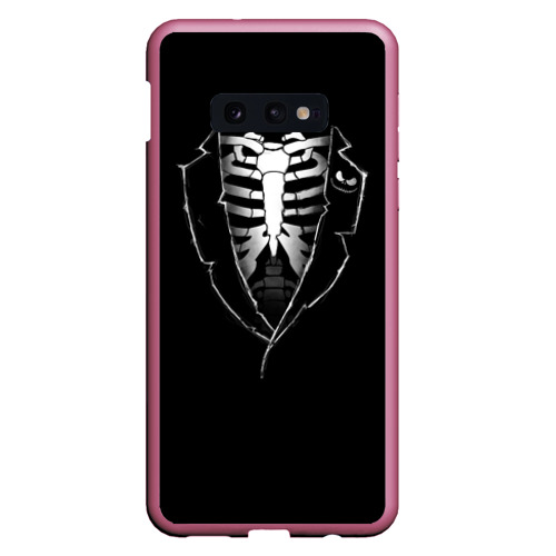 Чехол для Samsung S10E Скелет, цвет малиновый