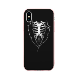 Чехол для iPhone X матовый Скелет