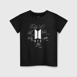 Детская футболка хлопок Автографы BTS