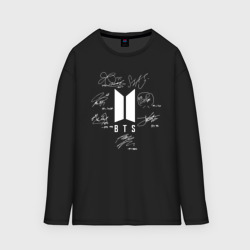 Женский лонгслив oversize хлопок Автографы BTS