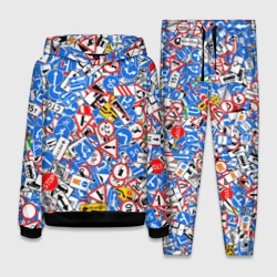 Женский костюм с толстовкой 3D Дорожные знаки стикербомбинг