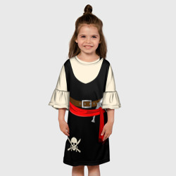 Платье с принтом Костюм пирата для девочки для мужчины, вид на модели спереди №3. Цвет основы: белый