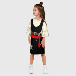 Платье с принтом Костюм пирата для девочки для мужчины, вид на модели спереди №2. Цвет основы: белый