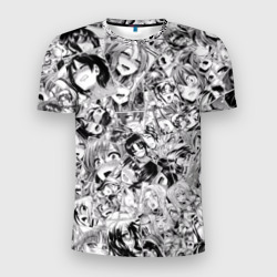 Мужская футболка 3D Slim Manga ahegao