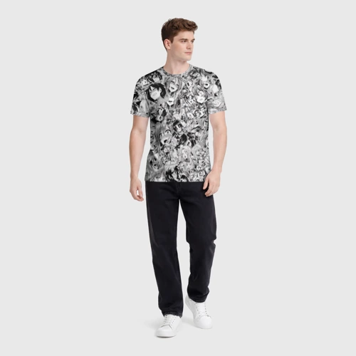 Мужская футболка 3D с принтом Manga ahegao, вид сбоку #3