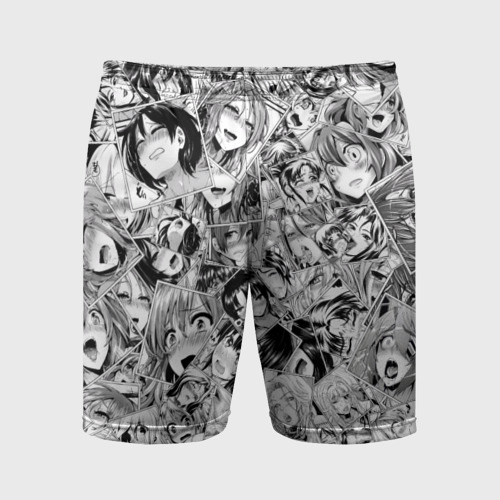 Мужские шорты спортивные Manga ahegao, цвет 3D печать