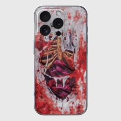 Чехол для iPhone 16 Pro силиконовый с защитой камеры Маскарадная кровь и грудная клетка зомби для косплея