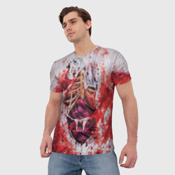 Мужская футболка 3D Кровь и грудная клетка - фото 2