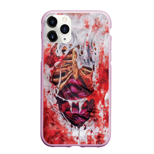 Чехол для iPhone 11 Pro Max матовый Кровь и грудная клетка, цвет розовый