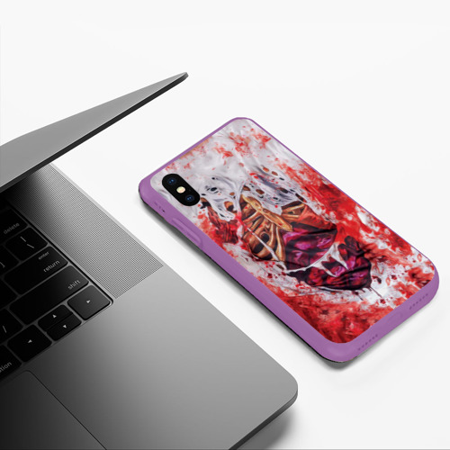 Чехол для iPhone XS Max матовый Кровь и грудная клетка, цвет фиолетовый - фото 5